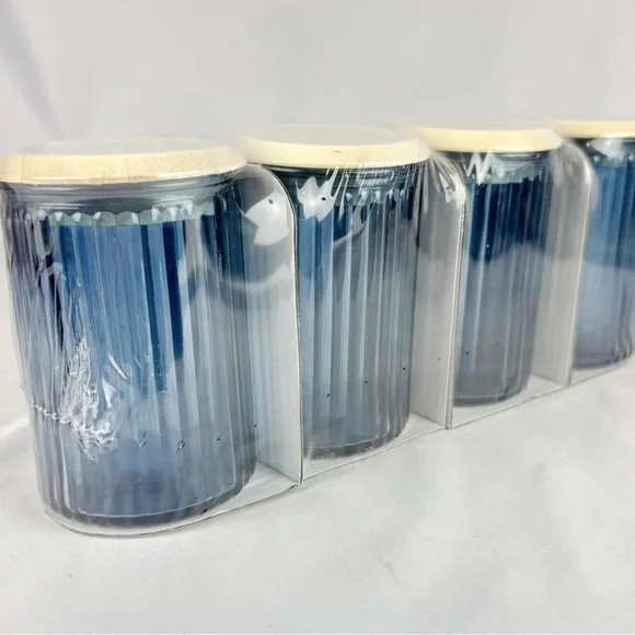 4Pk Blue Glass Storage Container Jars Bullseye’s Playground TARGET NEW - Picture 5 of 5